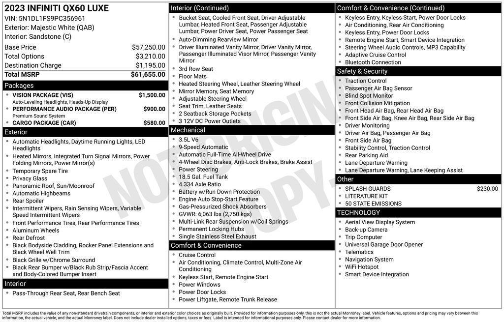 2023 INFINITI QX60 LUXE AWD