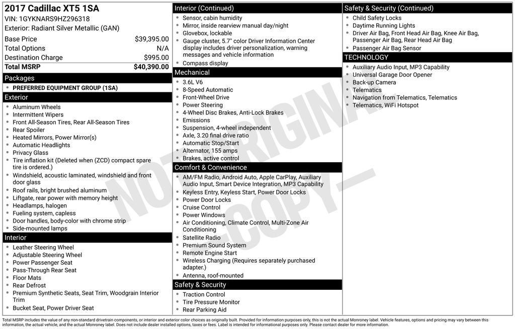 2017 Cadillac XT5 Base
