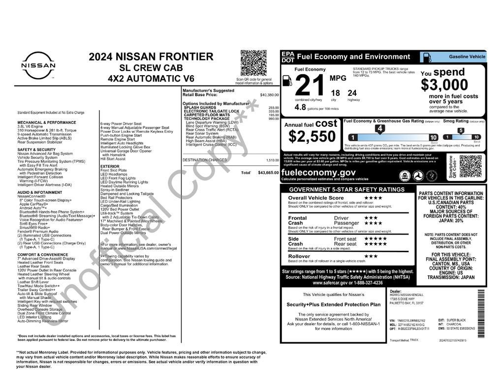 2024 Nissan Frontier SL