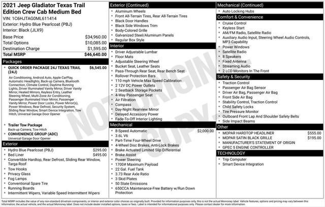2021 Jeep Gladiator Texas Trail 4x4