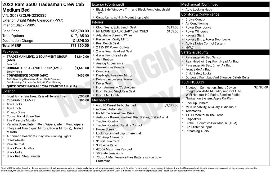 2022 RAM Ram 3500 Tradesman
