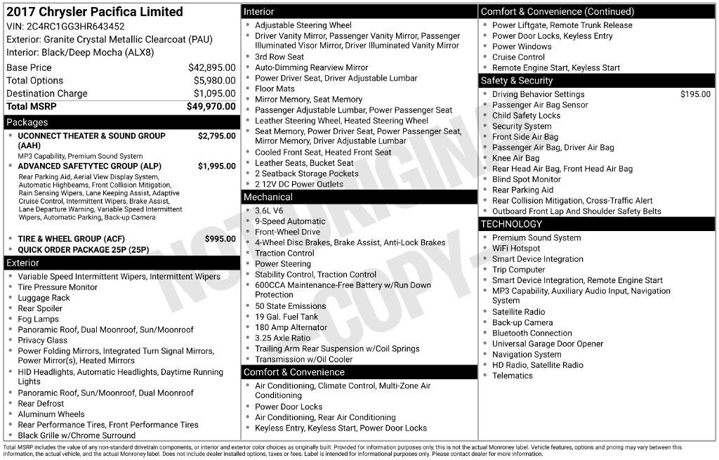 2017 Chrysler Pacifica Limited