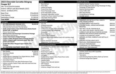 2023 Chevrolet Corvette Stingray 3LT