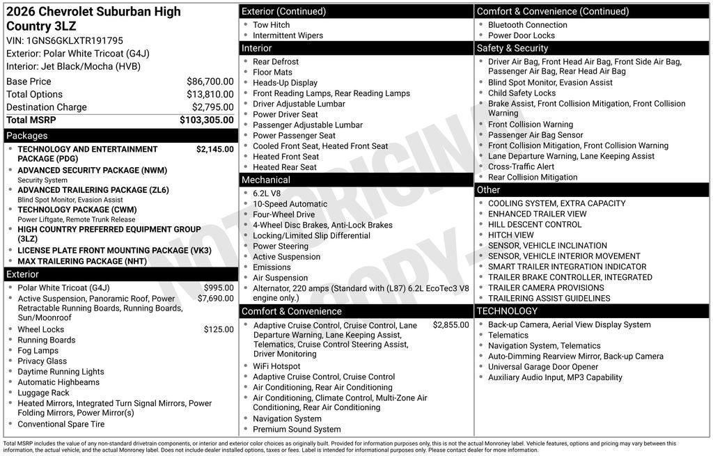 2026 Chevrolet Suburban High Country