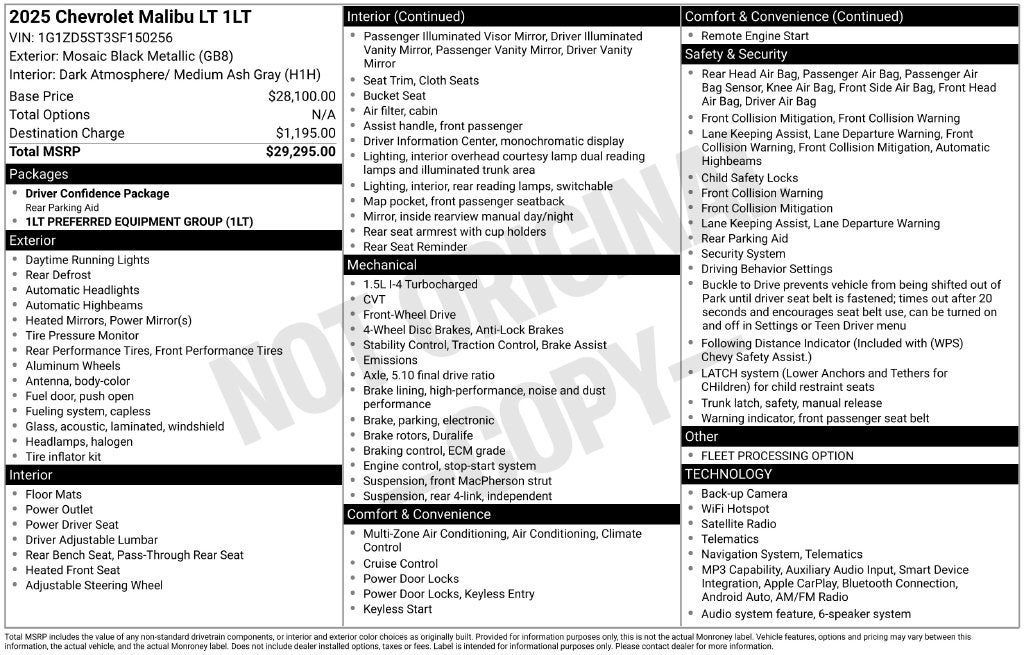 2025 Chevrolet Malibu Base