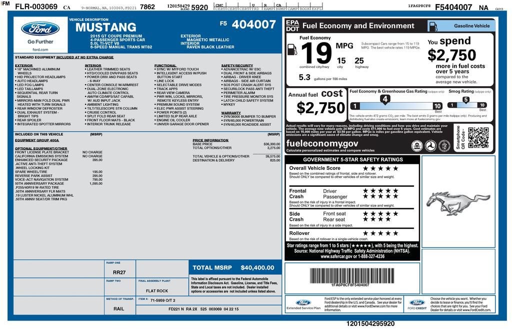 2015 Ford Mustang Base