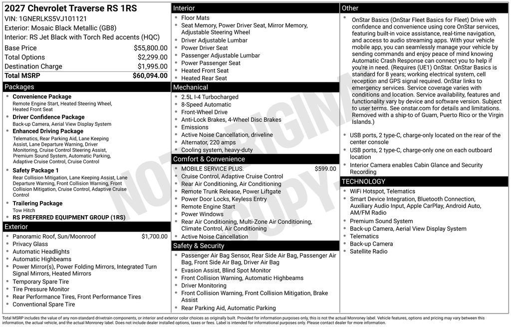 2027 Chevrolet Traverse Base