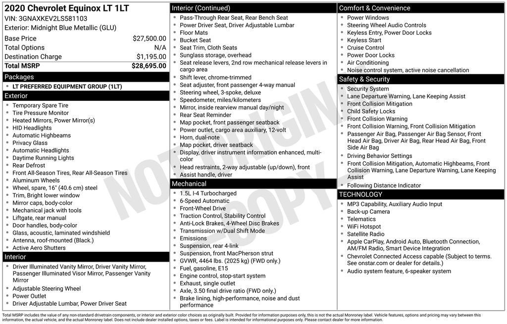 2020 Chevrolet Equinox Base