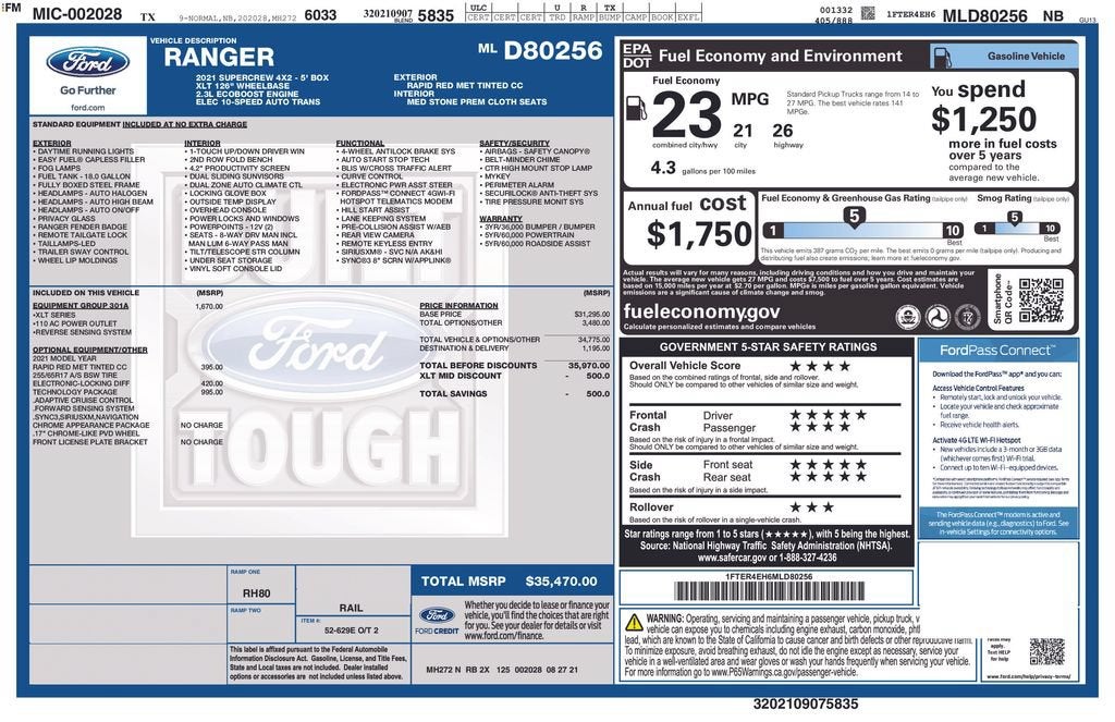 2021 Ford Ranger XL