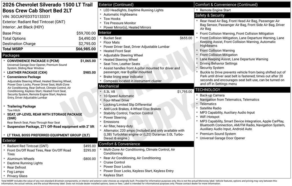 2026 Chevrolet Silverado 1500 LT Trail Boss