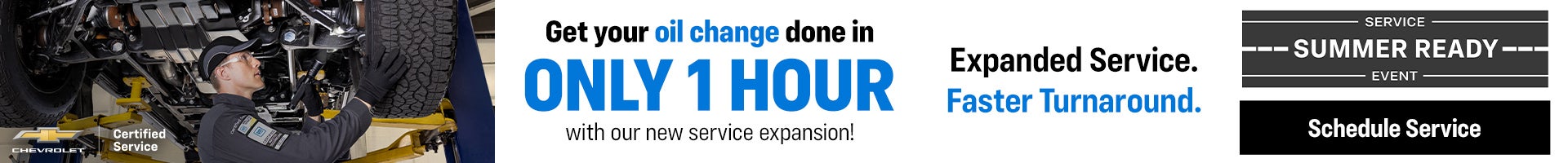 Get your oil change done in only 1 hour
