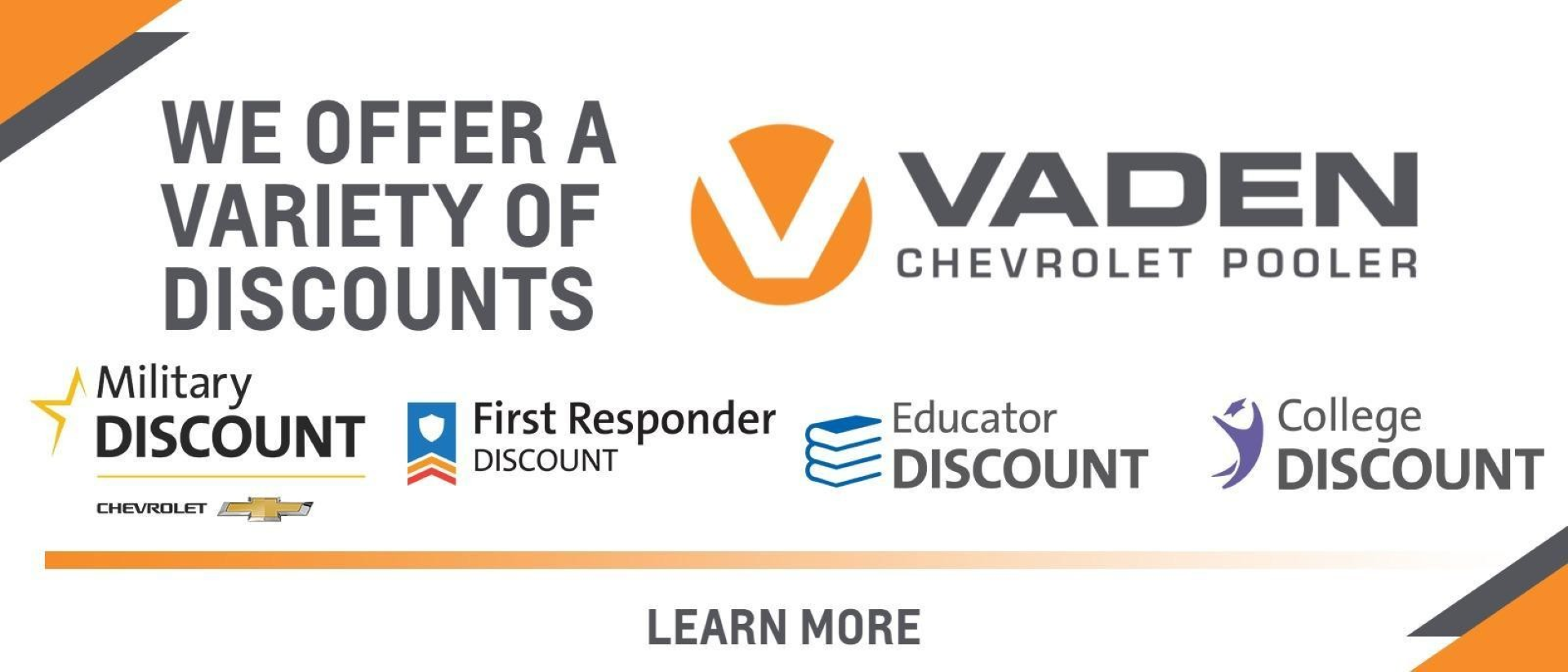 We Offer A Variety of Discounts at Vaden Chevrolet Pooler in Pooler GA